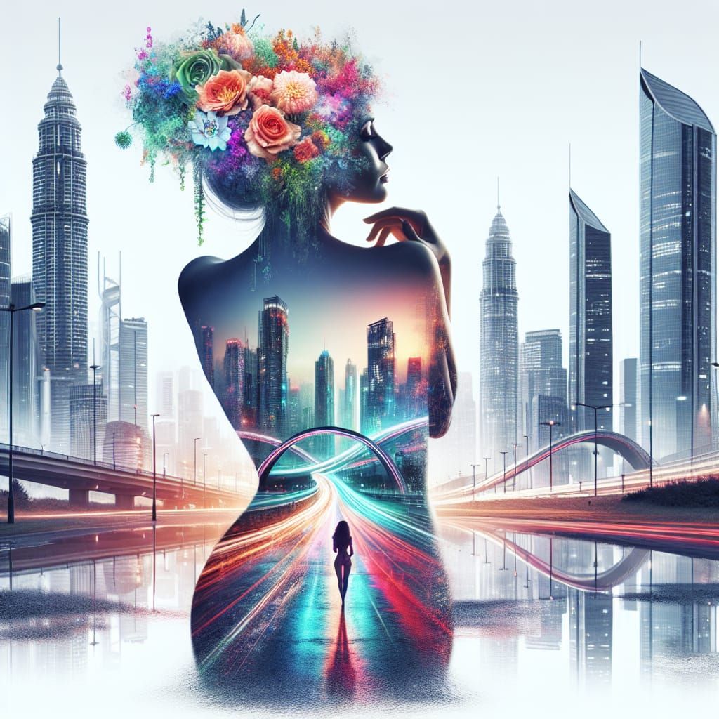 Double Exposure: Nature Meets Technology in Surreal Art