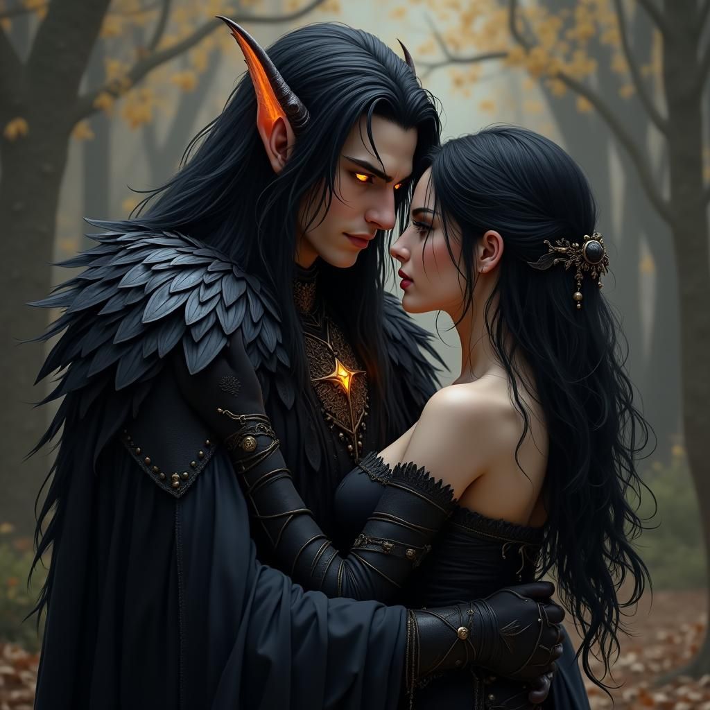 Tiefling Paladin in Raven Feathers