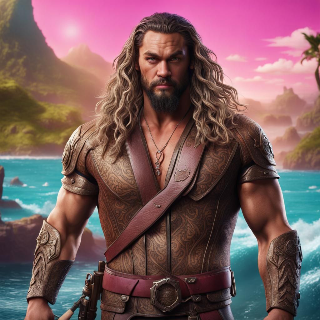 Warrior Figure in Barbie Style, Digital Art