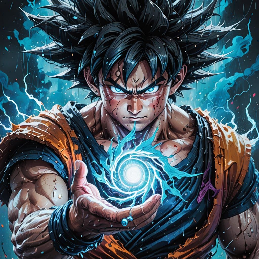 saiyajin furia, hell goku 36k resolution concept art intricately detailed Dragon Ball Z concept 36K cinema lighting, | i...