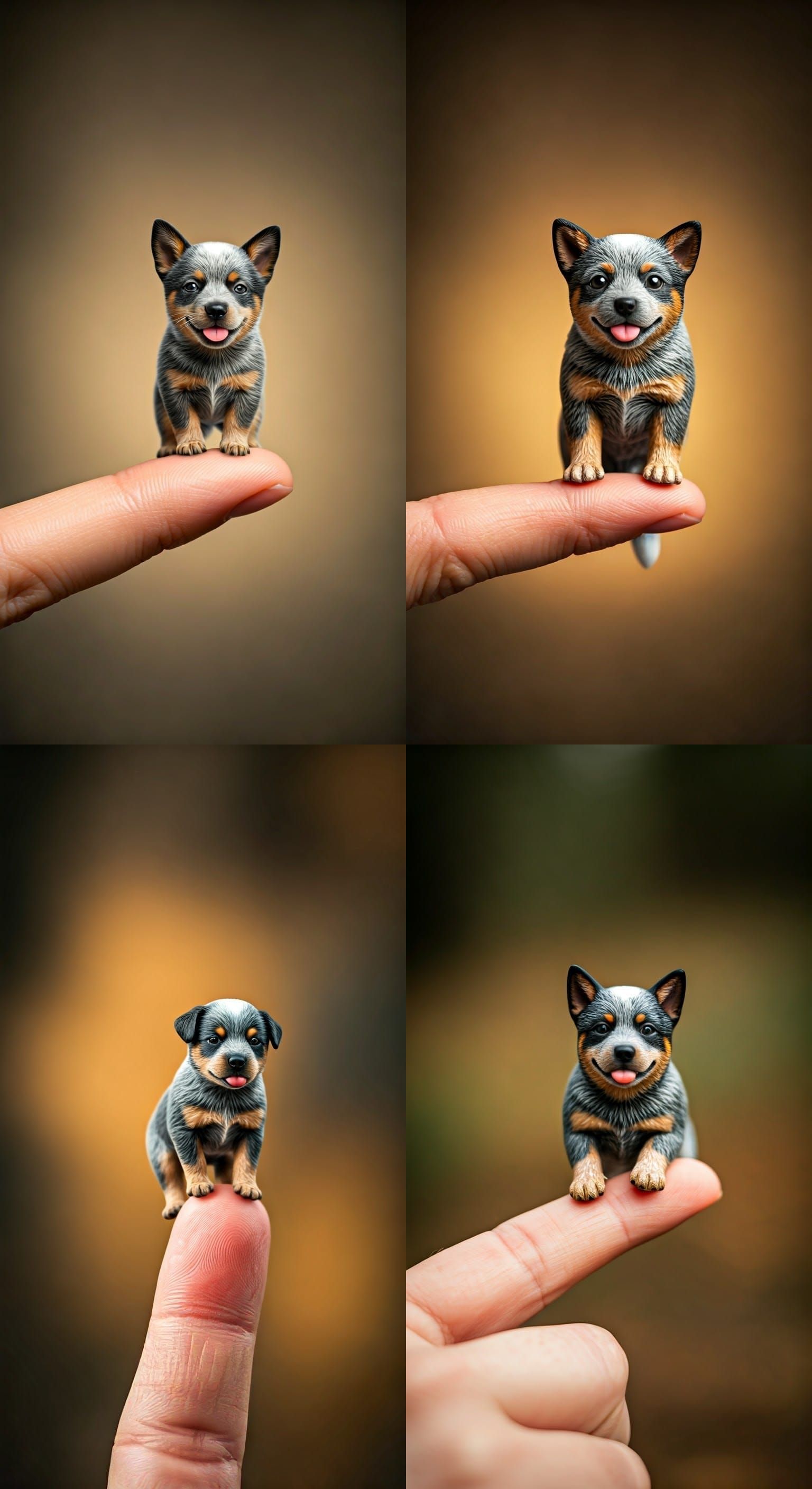 Charming Miniature Australian Blue Heeler in Close-Up Portra...