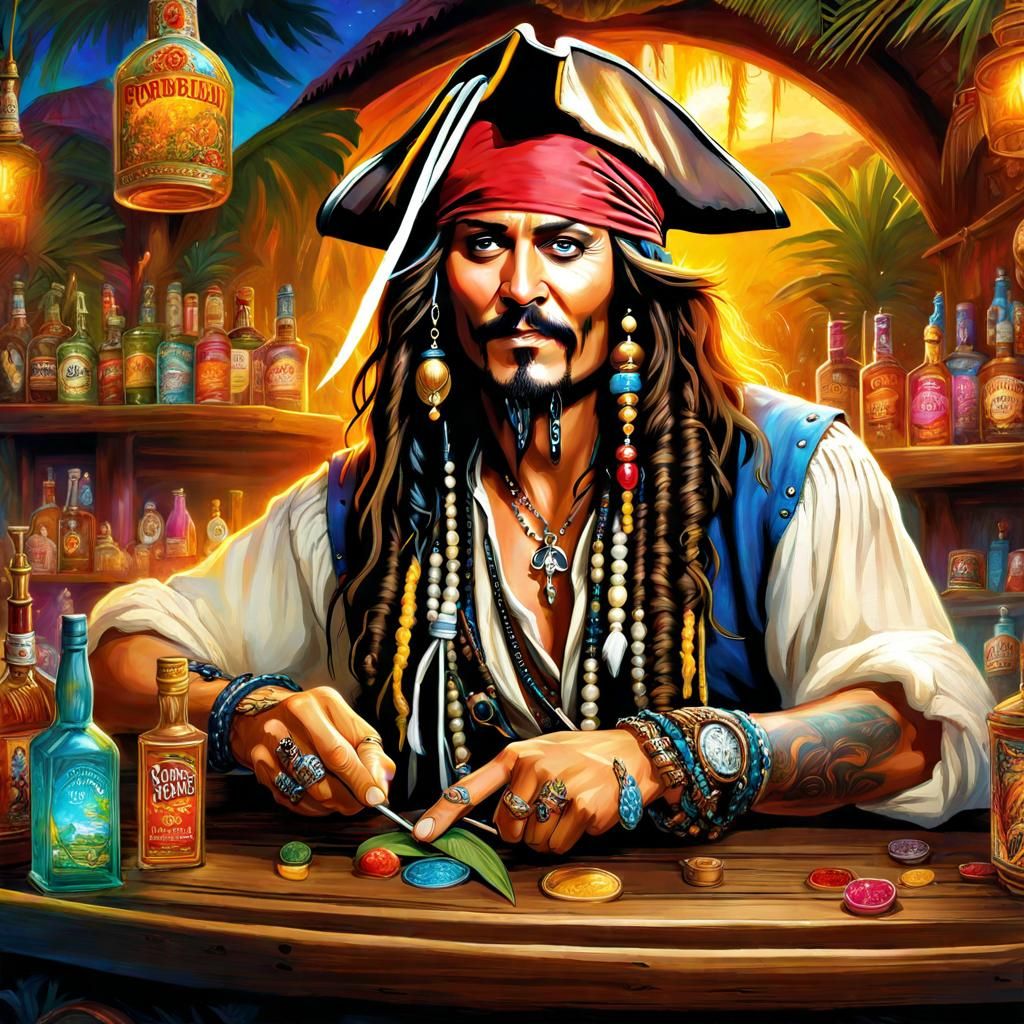 Jack Sparrow Manicure: Hyperdetailed Fantasy Art