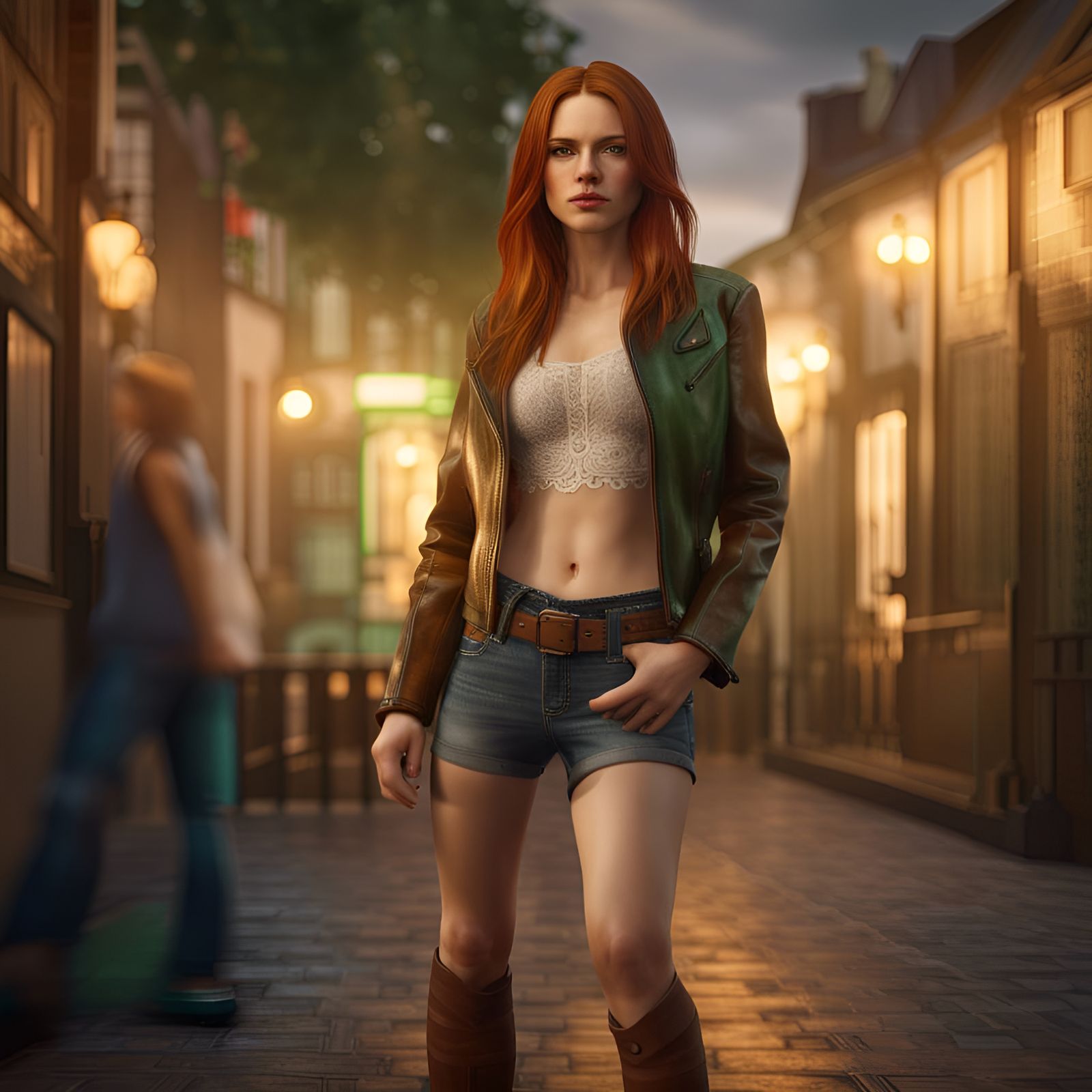 Realistic Photo of a Beautiful Woman in Ranch Setting