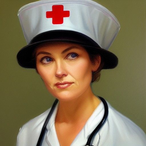 Nurse with Stethoscope in Oil Painting Style