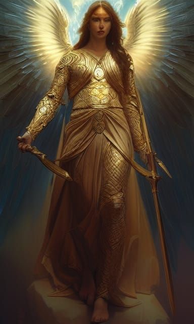 Archangel Michael Portrait in Hyperdetailed Style