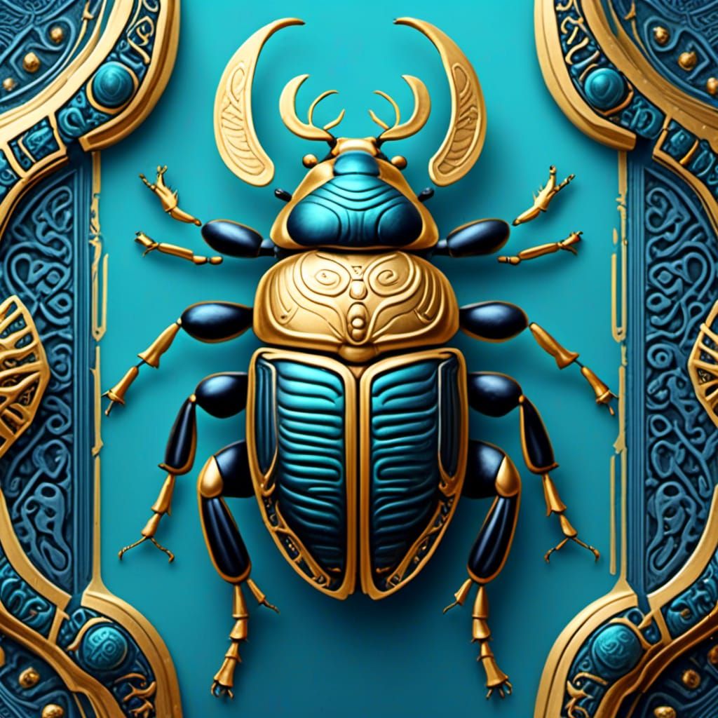 Scarab Beetle Vector Art in Fantasy Style