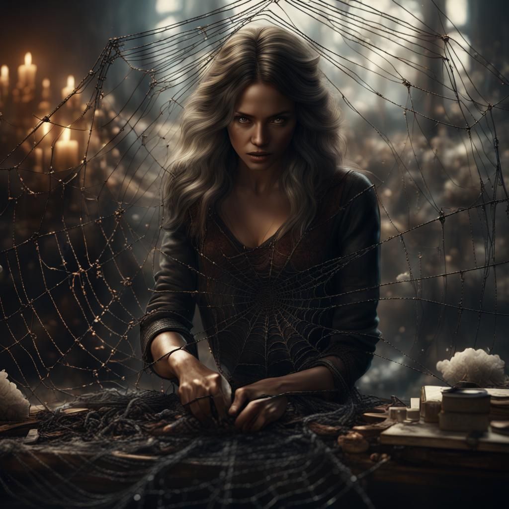 Black Magic Woman Weaving Spiderwebs