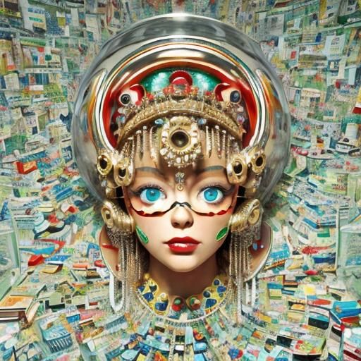 Surreal Maximalist Composition in Vibrant 3D Render