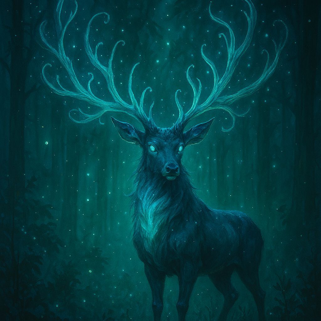 Mystical Deer in Enchanted Forest