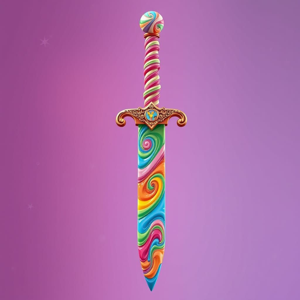 Surreal Candy Sword in Whimsical Pop Surrealism Style