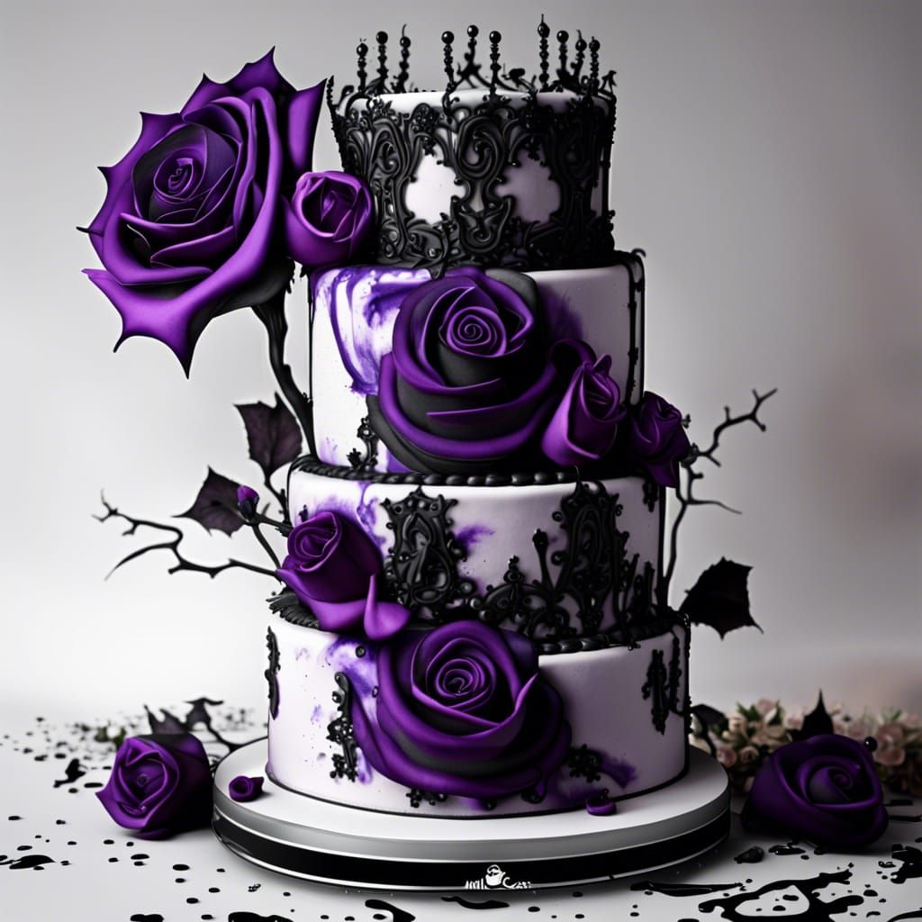Gothic Style  Wedding Cake, 02