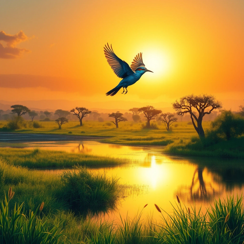 Morning Radiance Over African Savannah