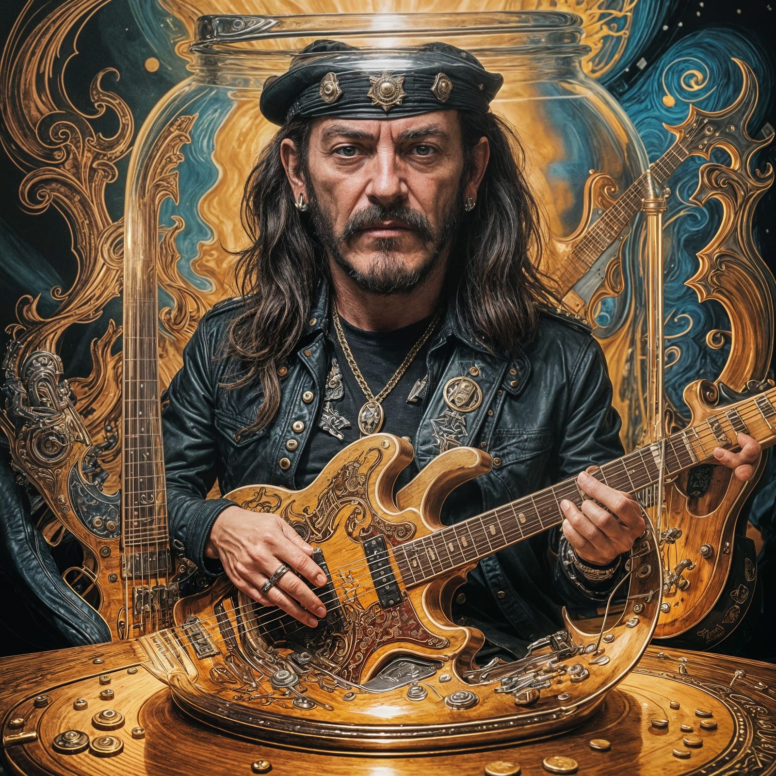 Lemmy Kilmister Portrait in a Jar