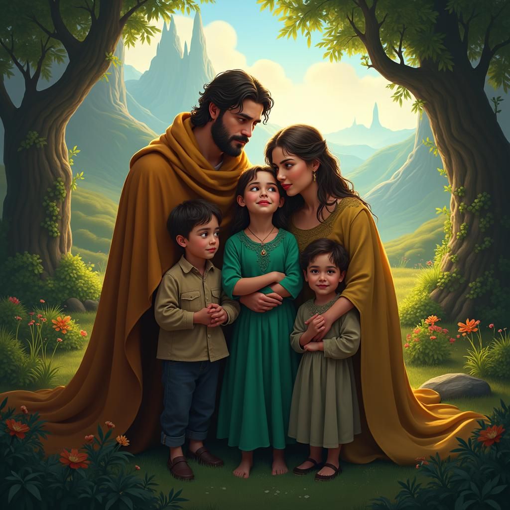 Family Portrait in a Mystical Landscape