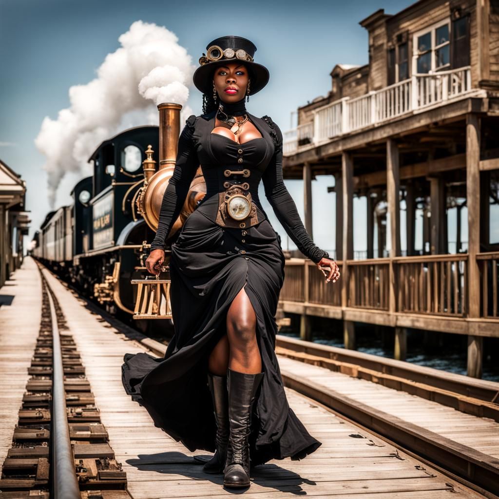 Steampunk Train Engineer at Myrtle Beach Boardwalk