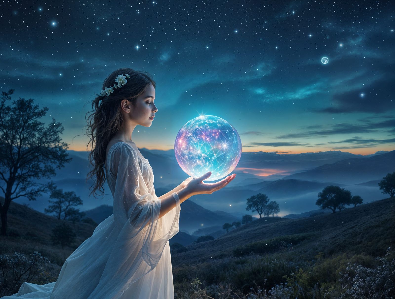 Surrealistic Solarcubic Earthscape in Vibrant Glass