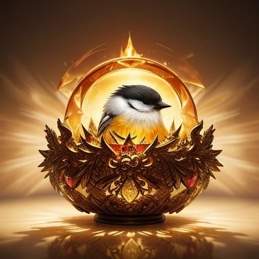 Chickadee Bird with Crystal Candle Holder