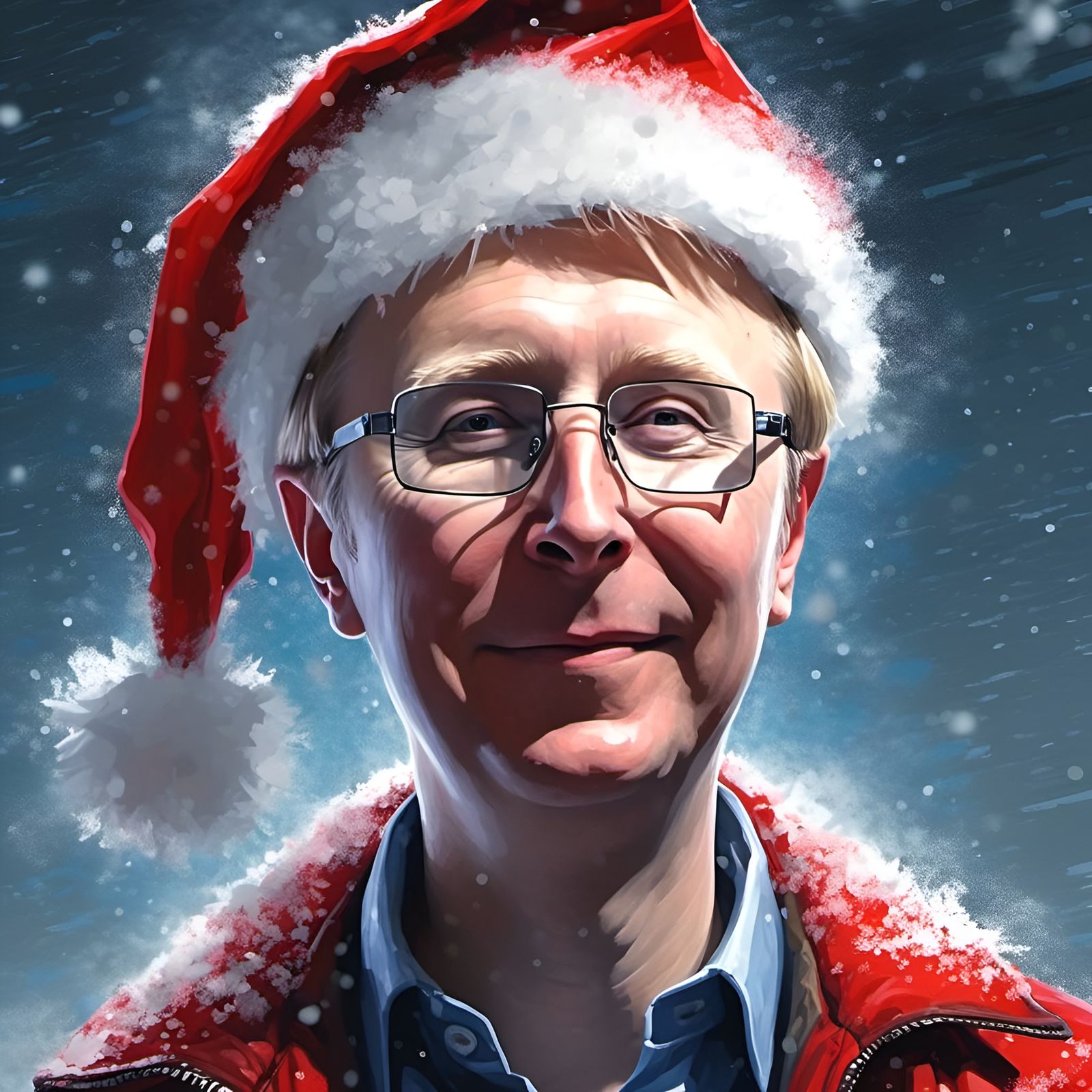 Santa Claus Portrait in Digital Illustration Style