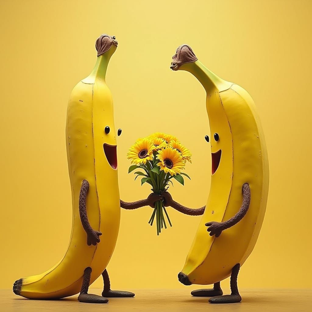 Banana Man Whispers Sweet Nothings to His Banana Love in a V...