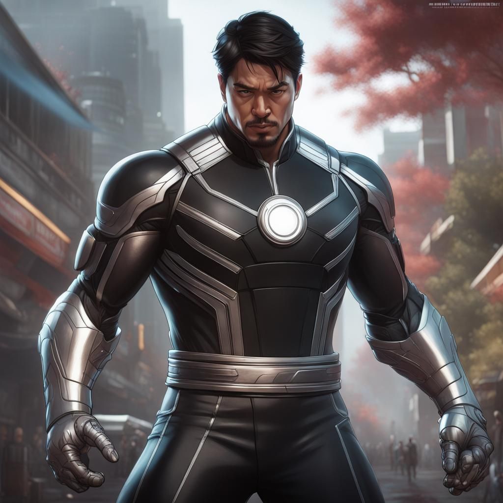 War Machine Shang-Chi Portrait in Silver and Black