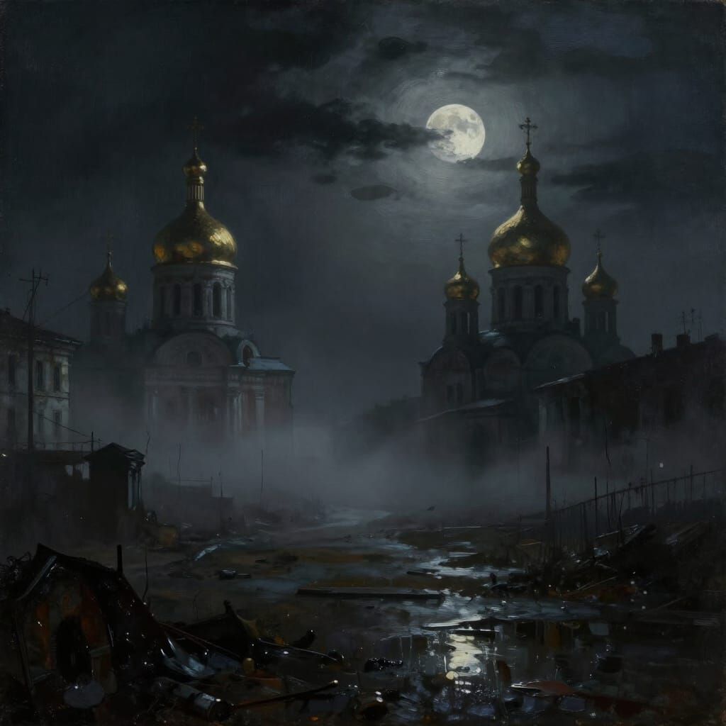 Melancholy Urban Desert Fog at Night