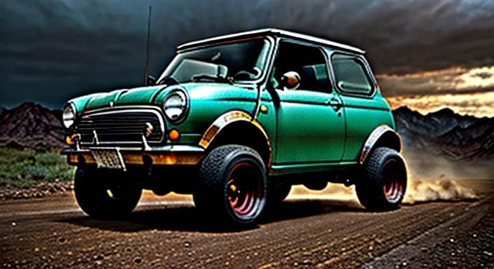 90's Mini 4x4 RatRod Tow Truck Digital Painting