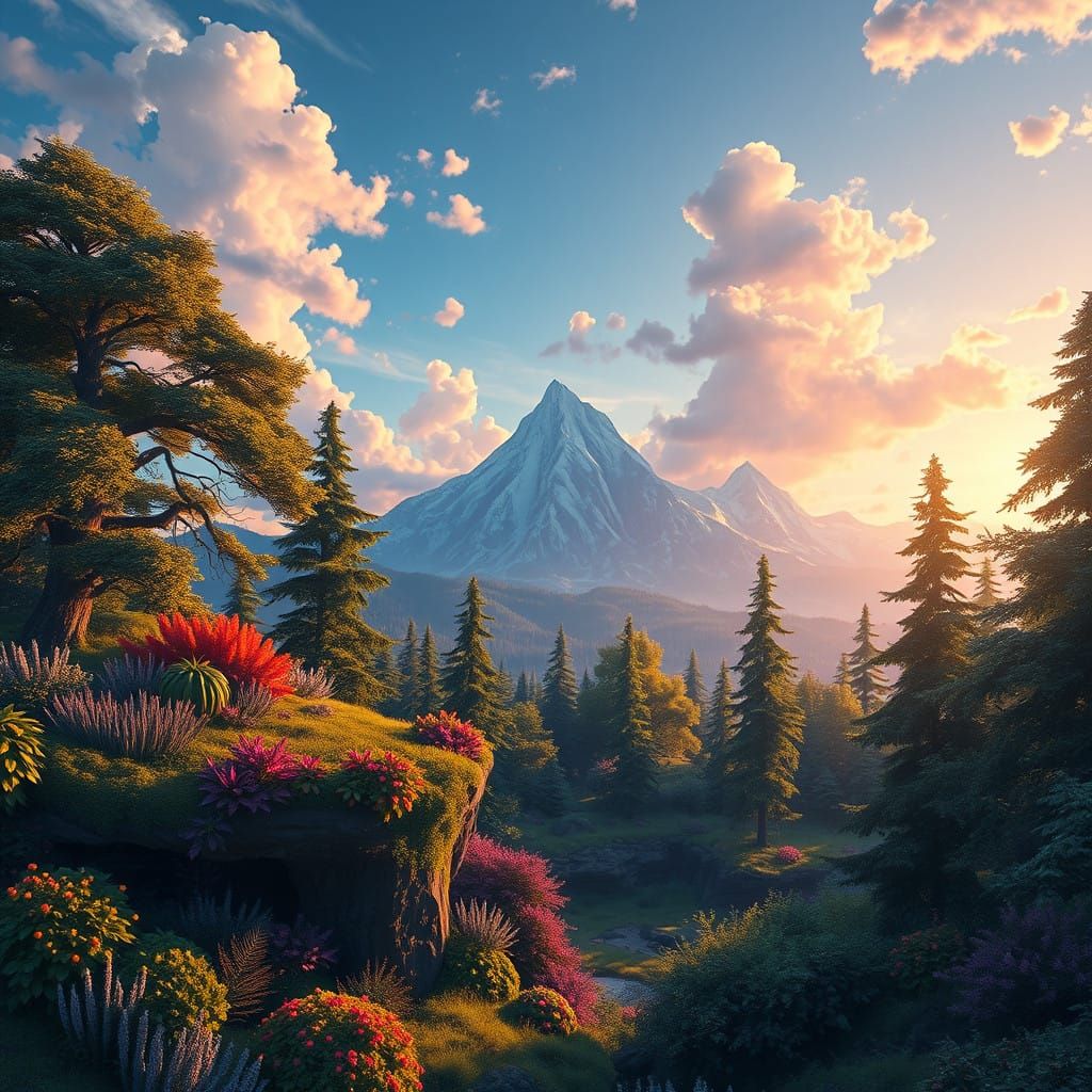 Surreal Nature Realm in Vibrant Colors