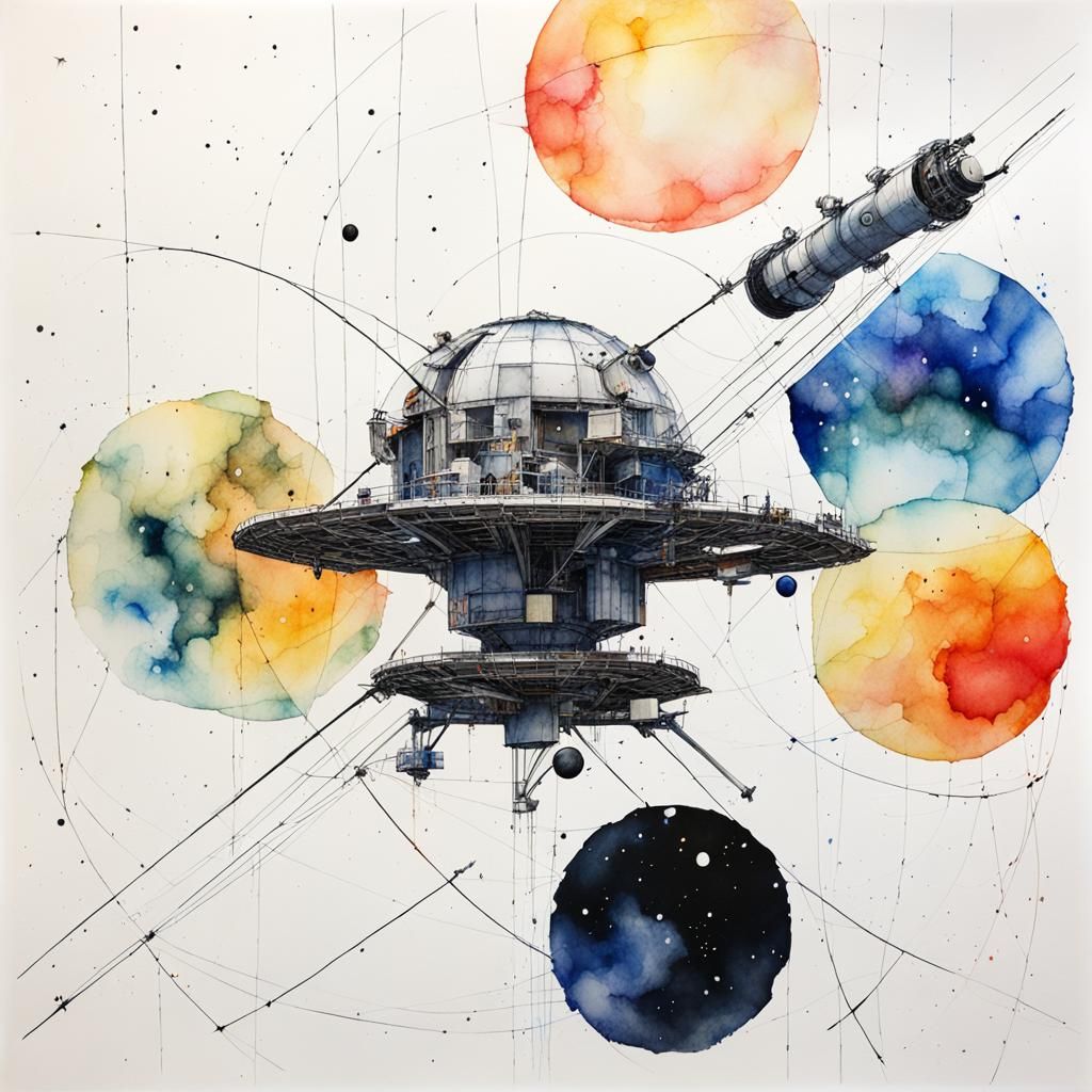 JWST in Watercolor and Alcohol Ink Style