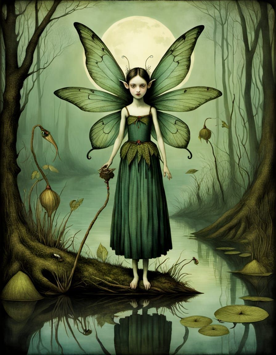 Swamp Fairy in the Style of Kubin and Welz-Stein
