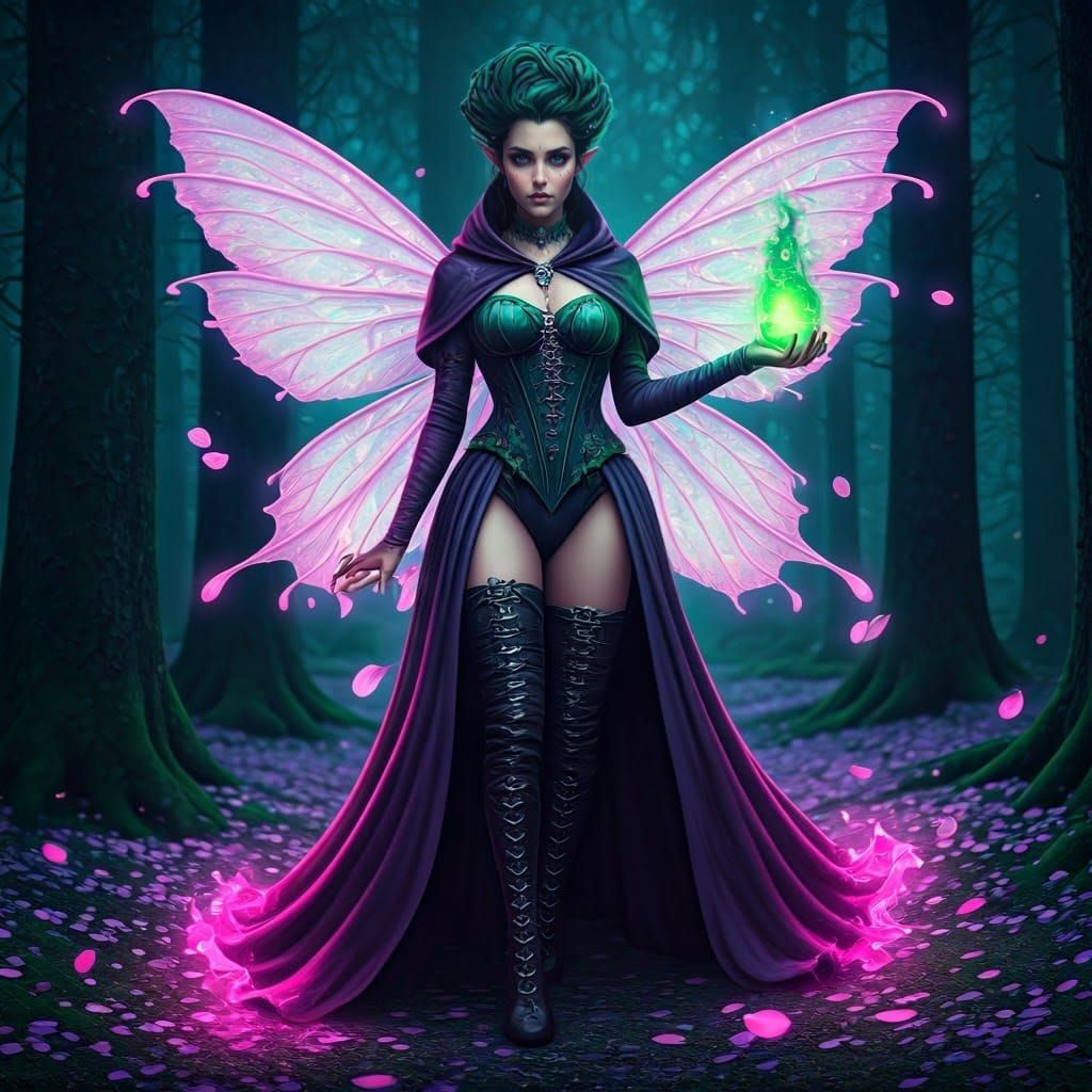 Mystical Twilight Enchantress in Deep Purple Fantasy Attire