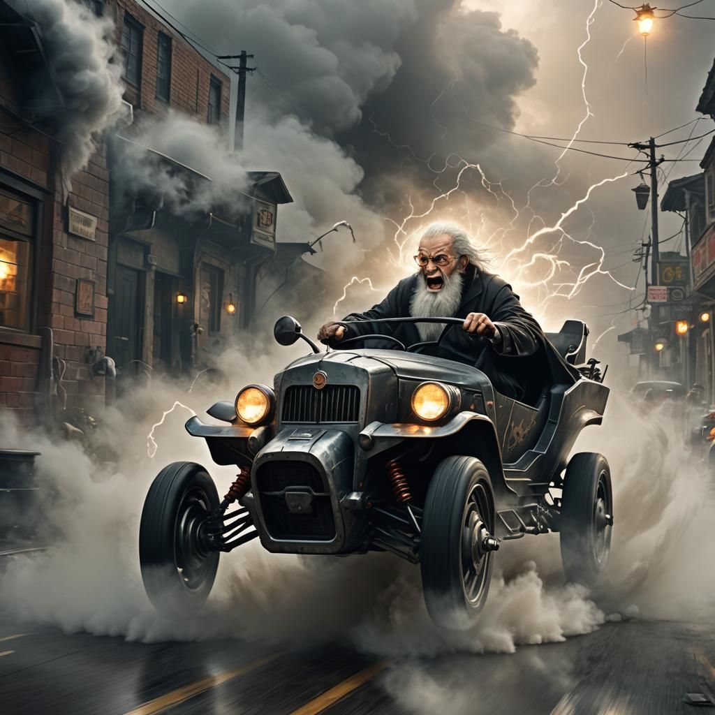 Bumper Car Chase: Old Man vs Grim Reaper