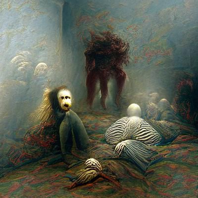 Dissociative Identity Disorder in Dark Horror Style