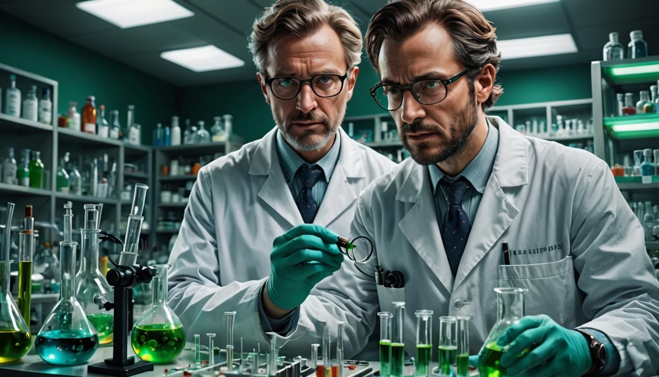 Hyperrealistic Scientist Terapod Conducts Research in Labora...