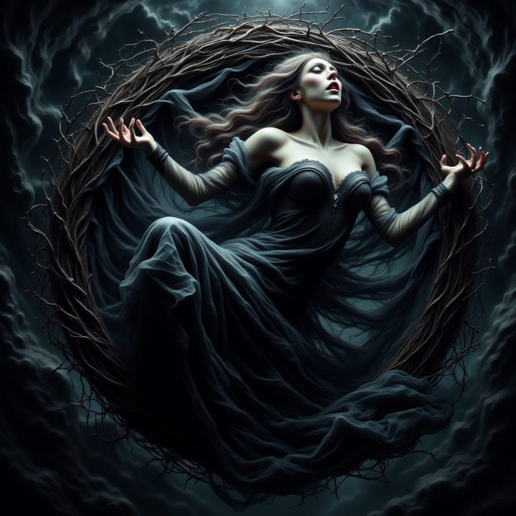 Sleeping Beauty in Gothic Baroque Dreamscape