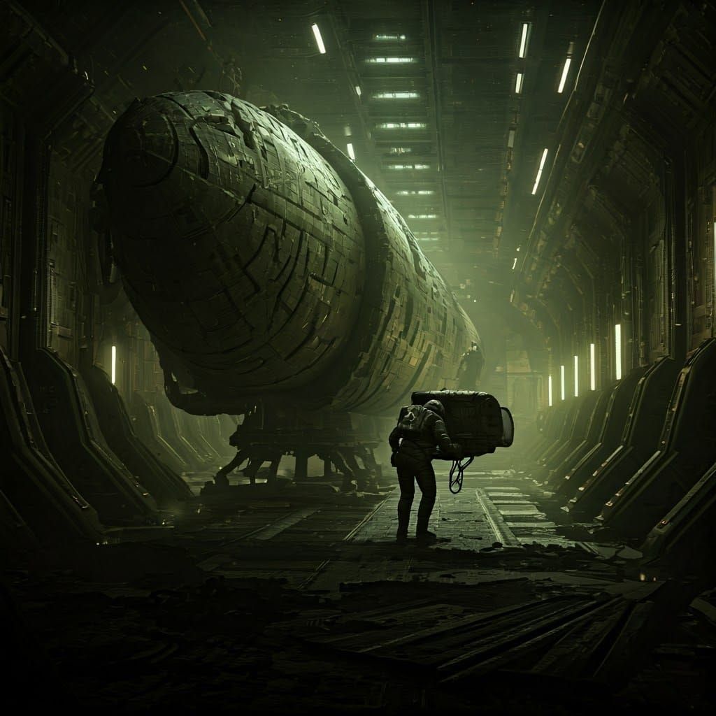 Abandoned Spaceport Revealed by Tattered Archaeologist