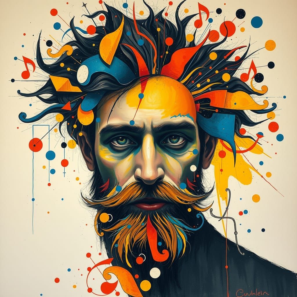 Abstract Beard in Expressionist Style