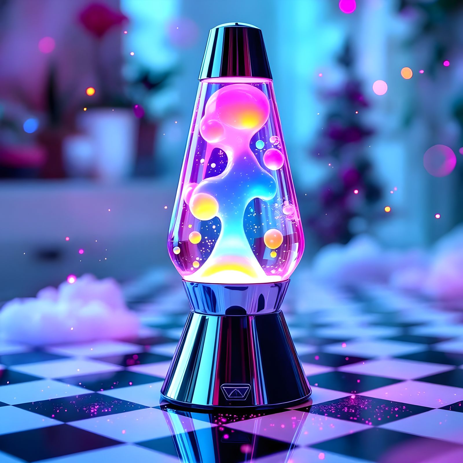 Mini Lava Lamp with Neon Blobs