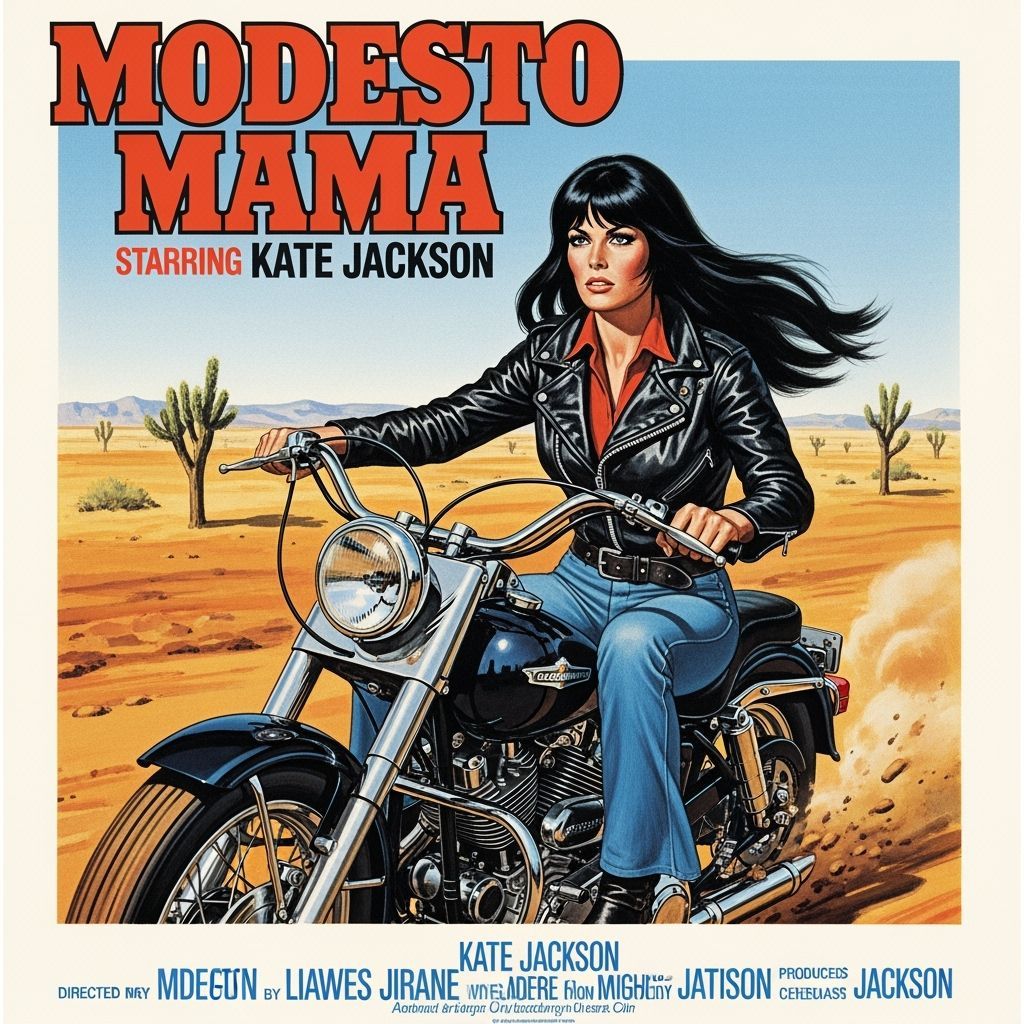 1971 Modesto Mama Movie Poster: Kate Jackson as Biker