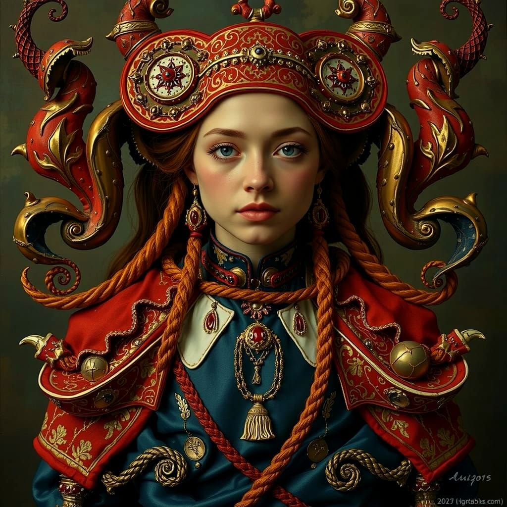 Intricate Swirling Red Abstract Forms