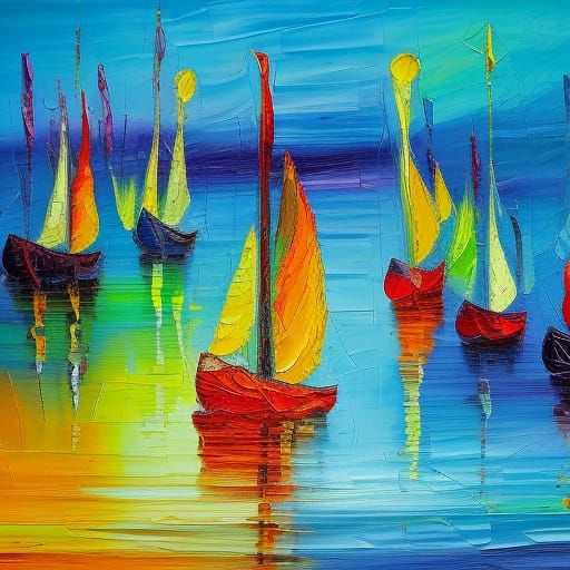 Nightmare Ships: Neo-Impressionist Expressionist Oil Paintin...