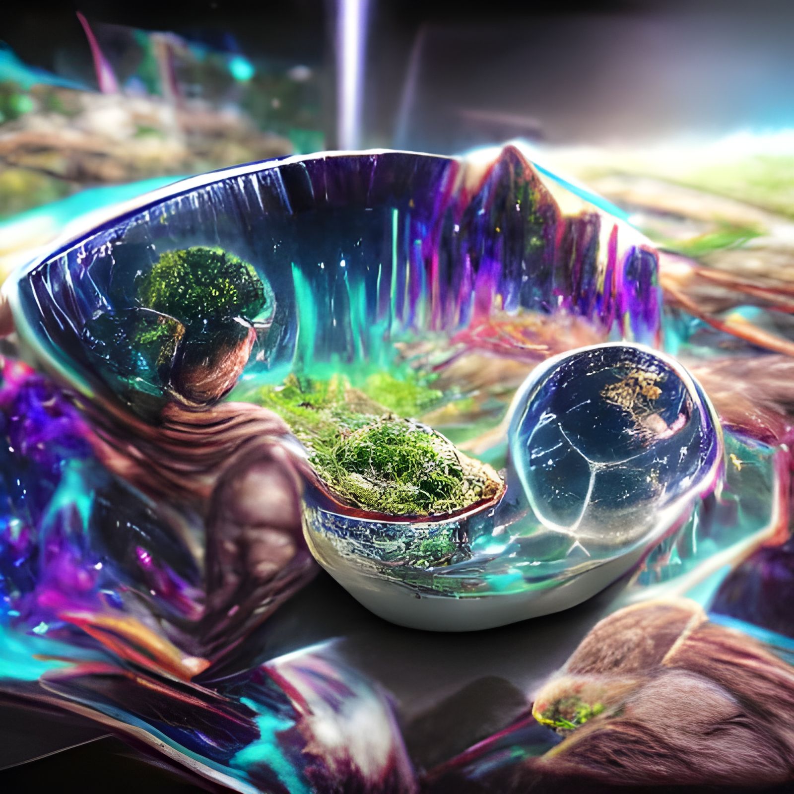 Earth Bowl: Holographic Cosmic Illustration