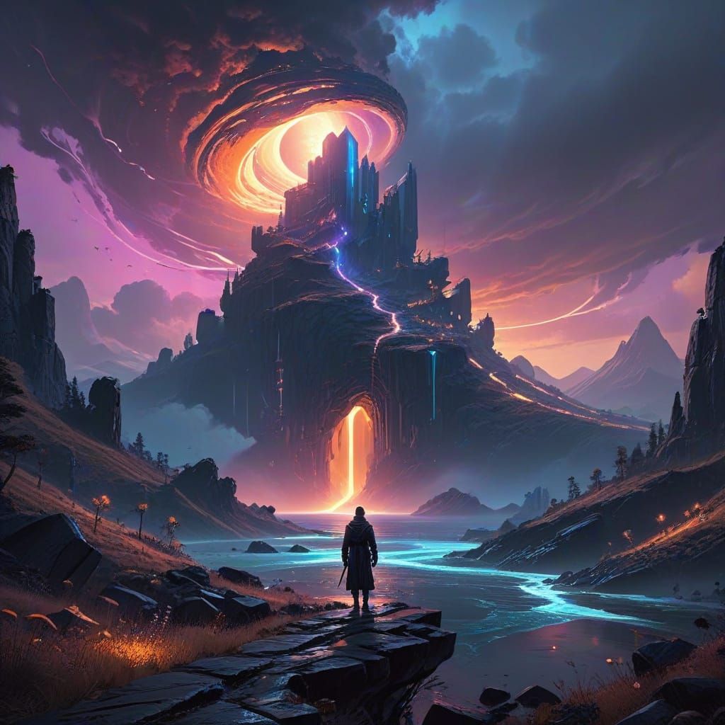 Stepping into Infinity: A Vortex of Colors