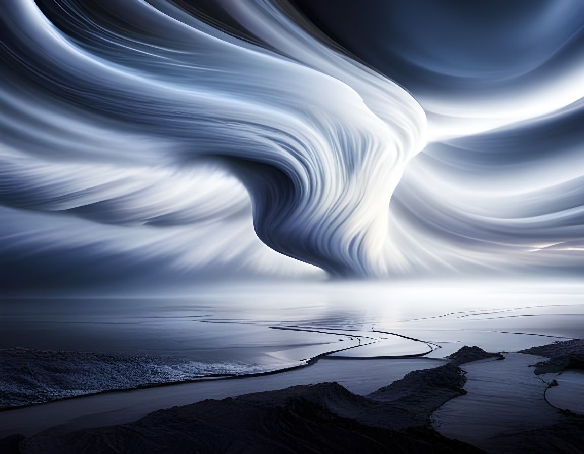 Dramatic Lightning Storm Over Swirling Cloud Vortex