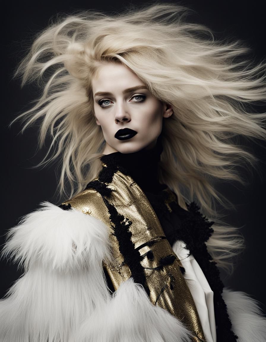Gothic-Grunge Vogue Portrait in Haute Couture