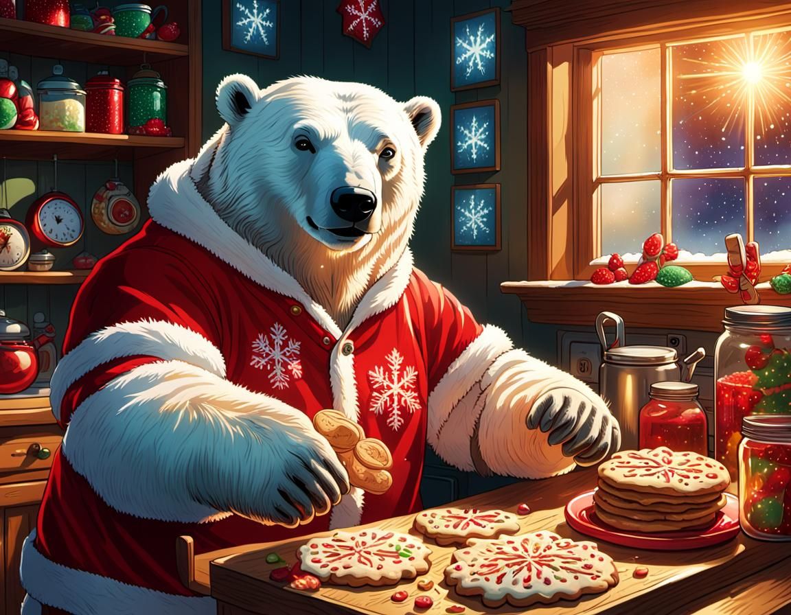 Surreal Christmas Scene in Hyper-Realistic Comic Book Style