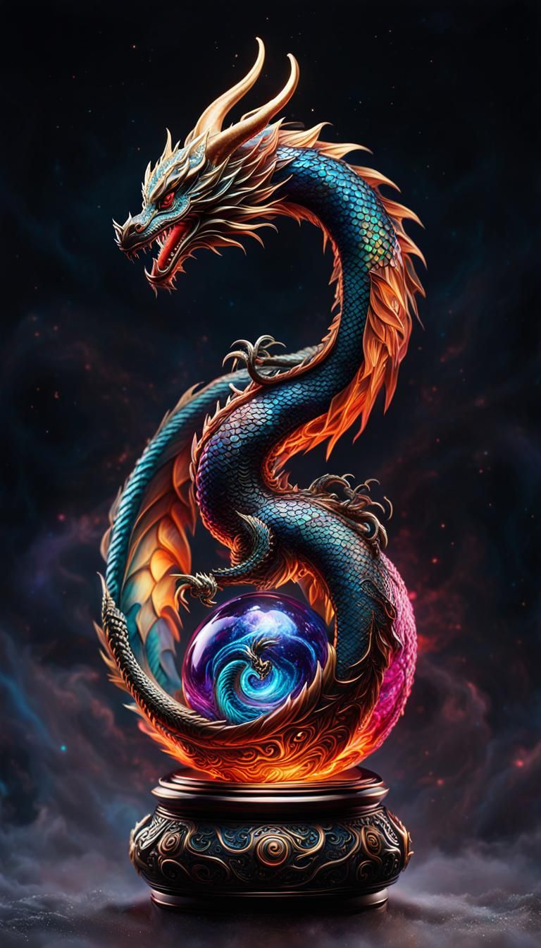 Cosmic Wyrm Glass Sculpture