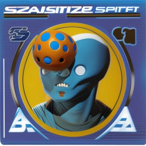 Futuristic Blue Alien Bladeball Player CE 3498 Scottz