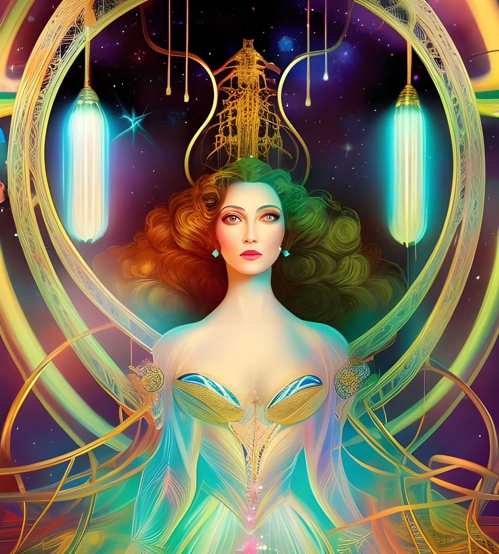 Biopunk Goddess in Futuristic Setting