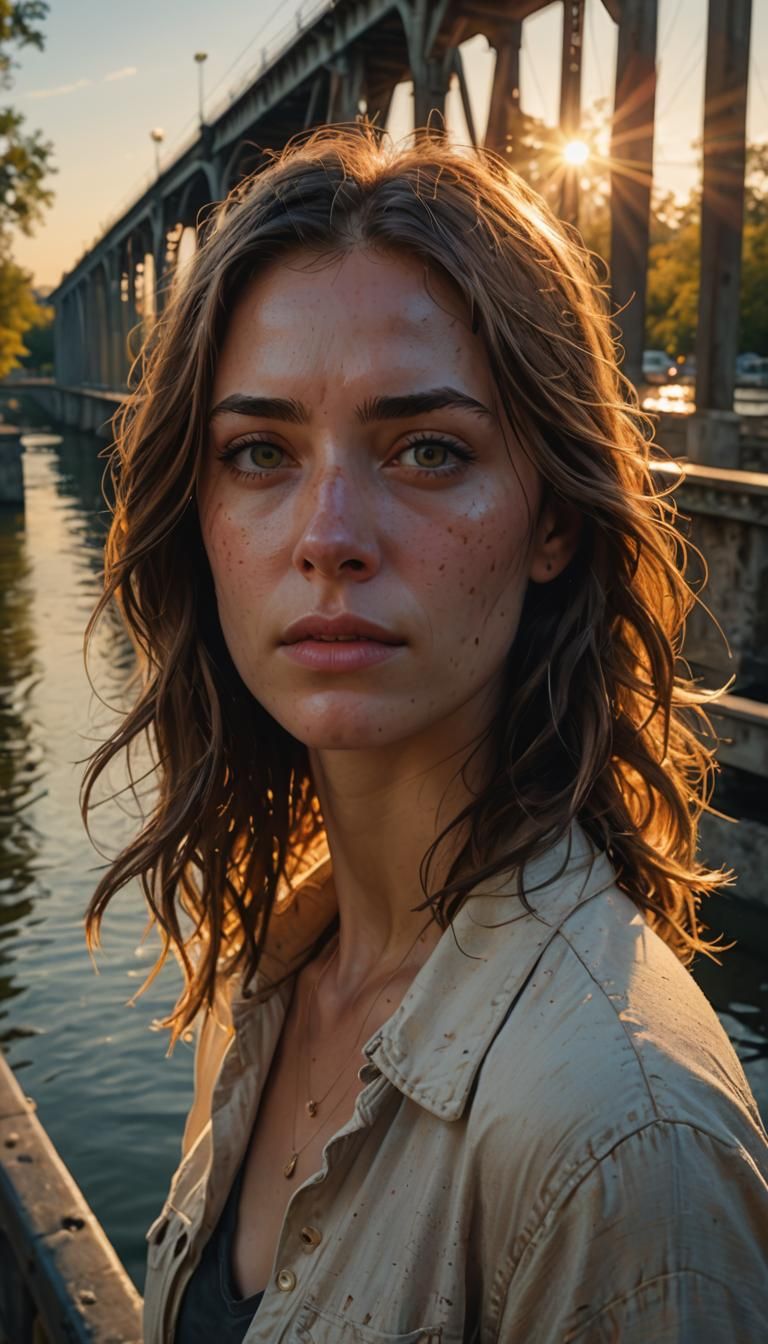 Woman's Portrait with Fear and Hope in Dramatic Lighting