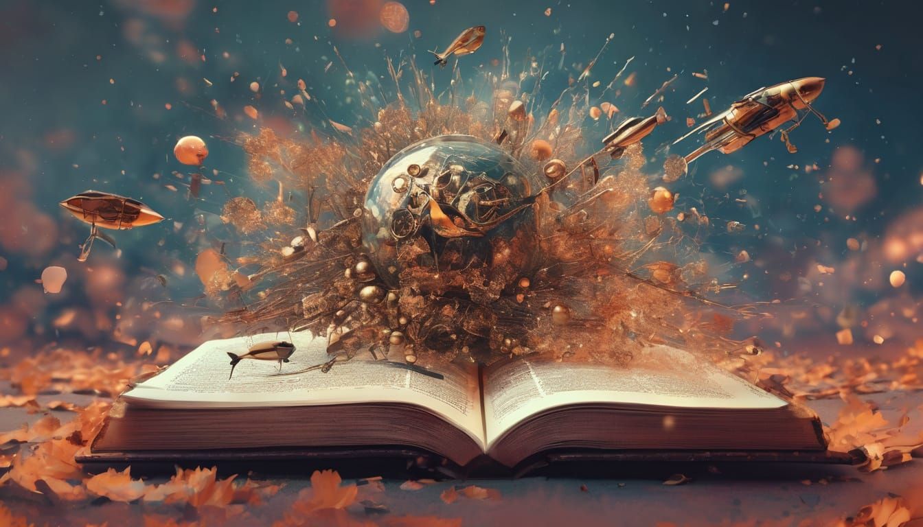 Surreal Fairy with Grenades, Vibrant Digital Art